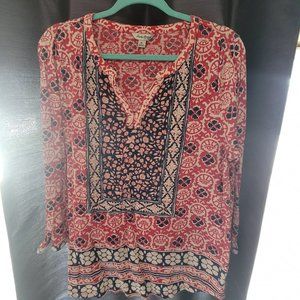 Lucky brand red-white-blue long sleeve shirt